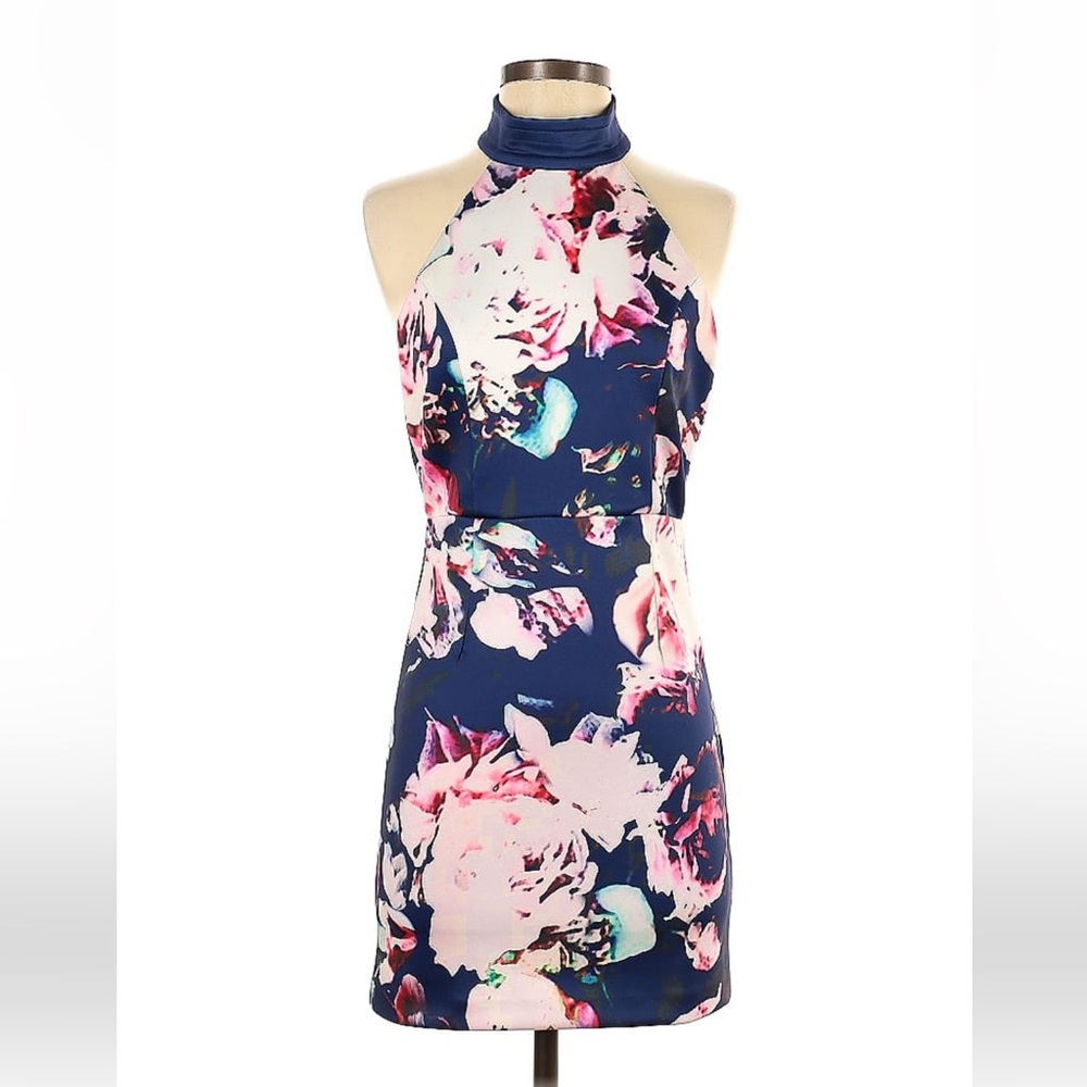 Finders Keepers Illuminati Navy Blue Print Dress